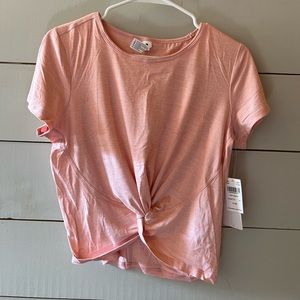 Yogalicious pink tie knot tshirt